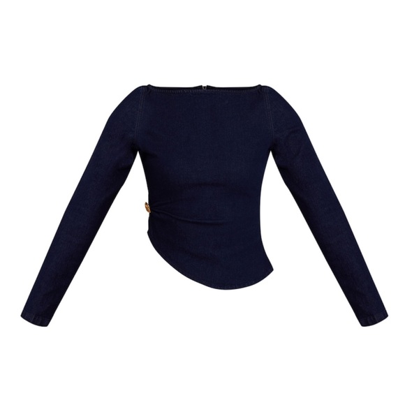 NWT Pretty Little Thing denim skirt and top set. Size 6 stretchy zipper closure - Picture 5 of 6